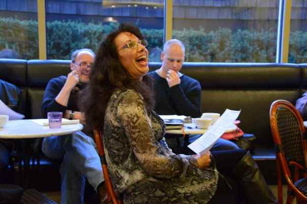 So great to see laughter at my Dusty Shoes reading!